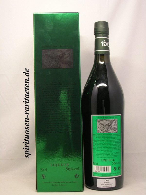 Chartreuse Liqueur D`Elixir 1605 Französischer Kräuterlikör 56%