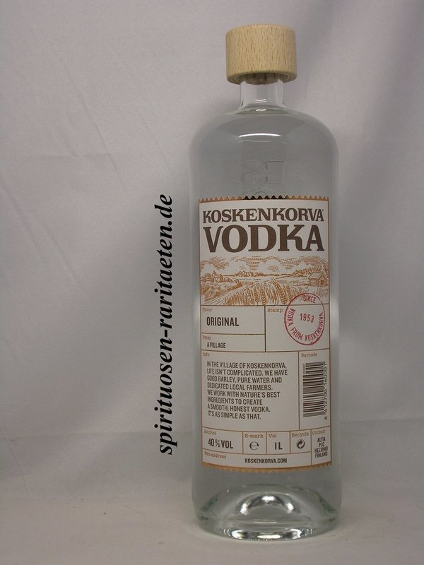 Koskenkorva Original Vodka 1,0 L. 40% Finland Since 1953