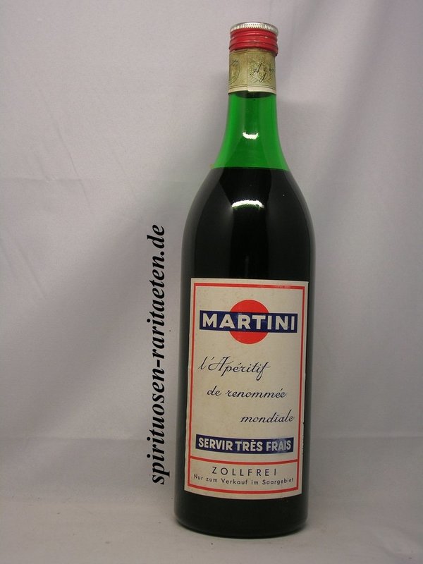 Martini & Rossi Aperitif St. Ouen ( Seine ) 1,0 L. Zollfrei Saarland ca. 1960