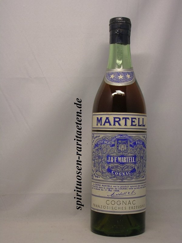 Martell 3 Stern Very Old Pale mit Tin Spring Cap 50er Jahre G. Klaebisch