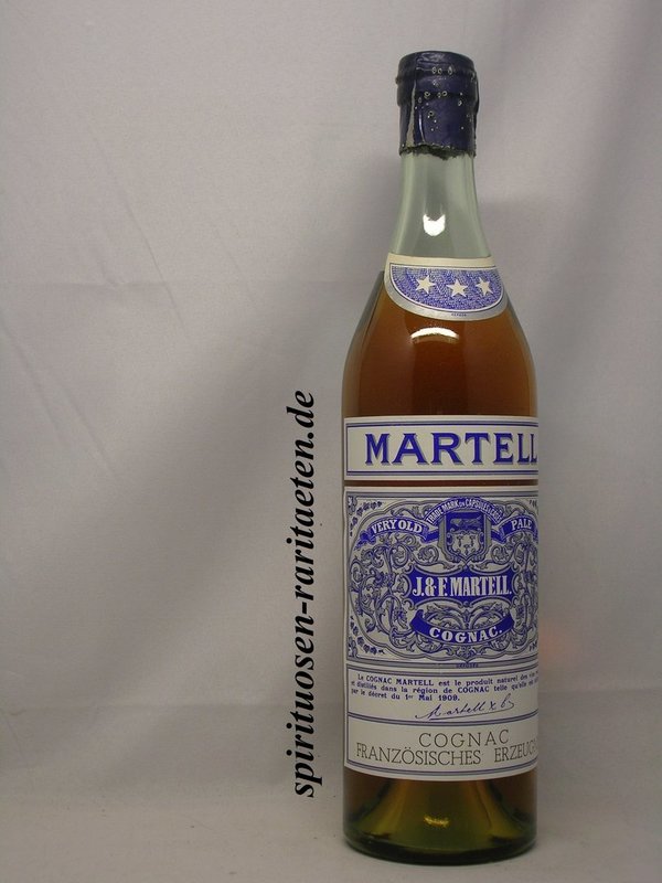 J. & E. Martell 3 Stern Very Old Pale mit Tin Spring Cap 50er Jahre