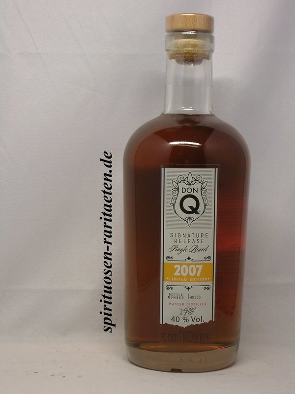 Don Q 2007 Single Barrel Rum Puerto Rico 40% Limited Edition