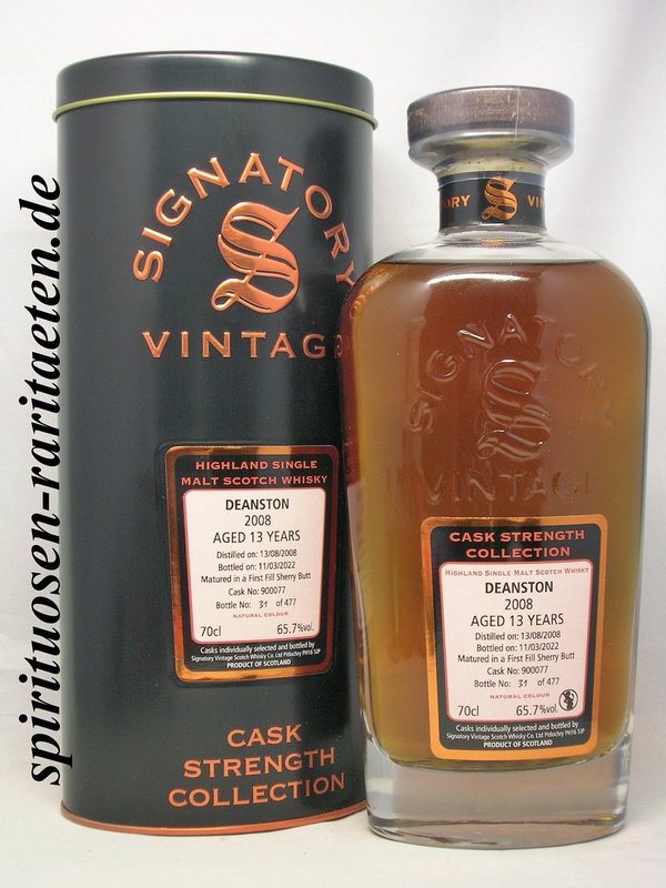 Signatory Deanston 2008 13Y. Cask Strength 65,7% Single Malt Whisky