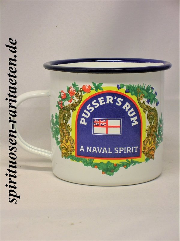 Pussers Pusser`s Rum British Navy Emaille Becher Mug Tin Cup NEU 3