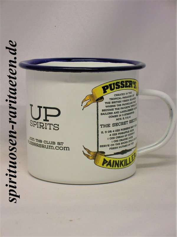 Pussers Pusser`s Rum British Navy Emaille Becher Mug Tin Cup NEU 3