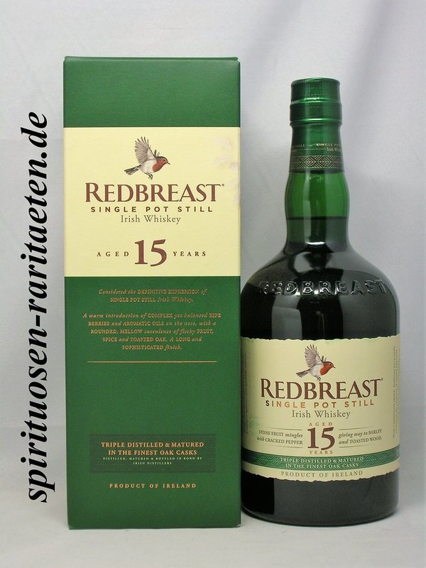 Redbreast 15 Years Irish Single Pot Still Whiskey 0,7 L. 46%