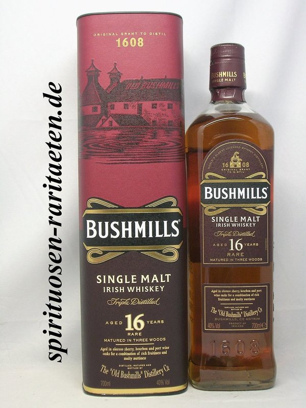 Bushmills 16 Y. Single Malt Irish Whiskey 0,7 L. 40% alte Aufmachung