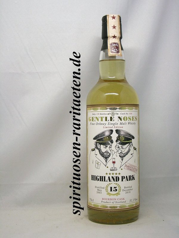 Gentle Noses Highland Park 15 Y. Orkney Single Malt Scotch Whisky