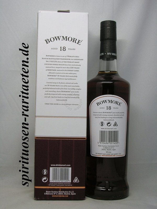 Bowmore 18 Y. Islay Single Malt Scotch Whisky 0,7 L. 43%