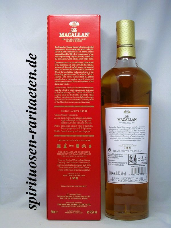 The Macallan Classic Cut 2022 Highland Single Malt Scotch Whisky 0,7 L. 52,5%