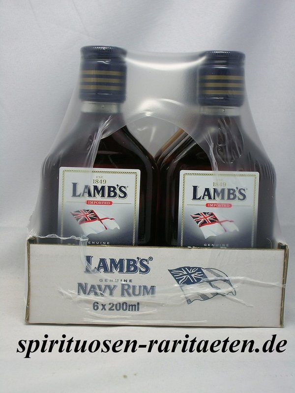 6x Lamb`s Caribbean Navy Rum Rich Heritage Smooth Flavour 40% 0,2 L. Lambs