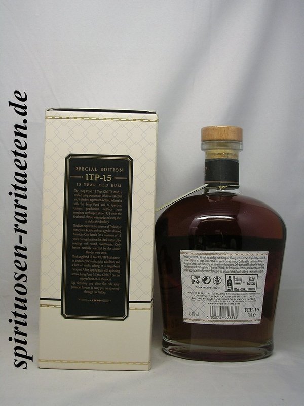 Long Pond ITP 15 Years Single Pot Still Rum Jamaica Special Edition