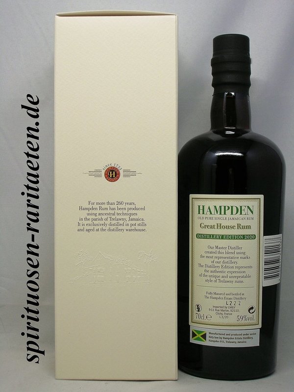 Hampden Great House Distillery Edition 2020 0,7 L. 59% Jamaica Rum