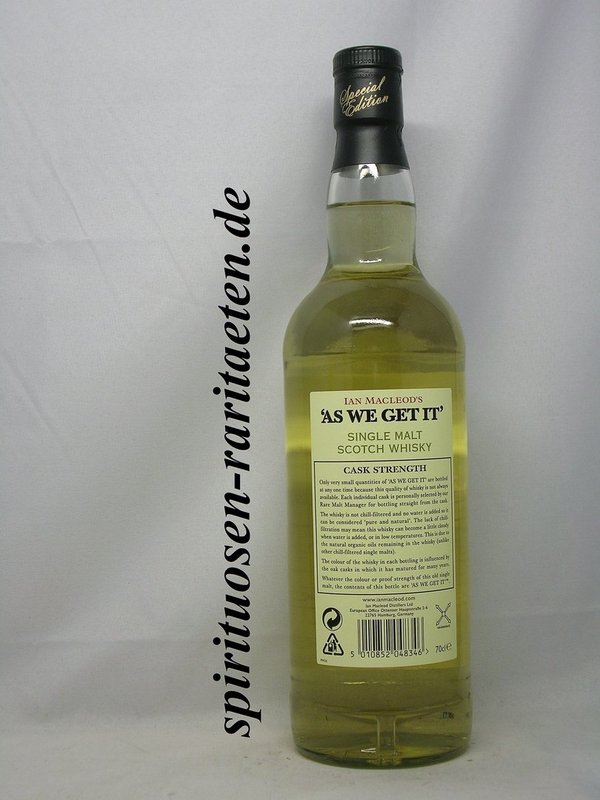 As we get it Islay Single Malt Scotch Whisky Cask Strength 61% 0,7 L.
