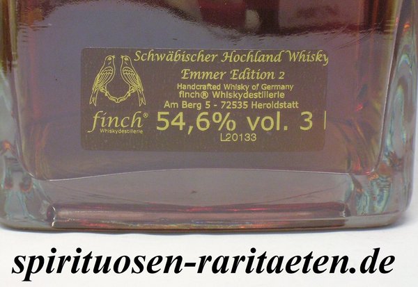 Finch Cask Strength Limited Emmer Edition 2 Schwäbischer Whisky 3,0 L. 54,6%