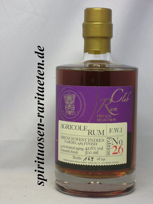 Rum Club Privat Selection Edition No. 26 Agricole F.W.I. 0,5 L. 41,6%
