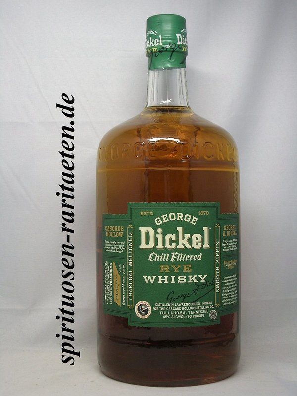 George Dickel Rye Whisky Chill Filtered 1,75 L. 45% Tullahoma Tennessee