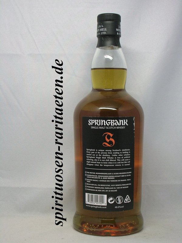 Springbank 10 Years Campbeltown Single Malt Scotch Whisky 0,7 L. 46%
