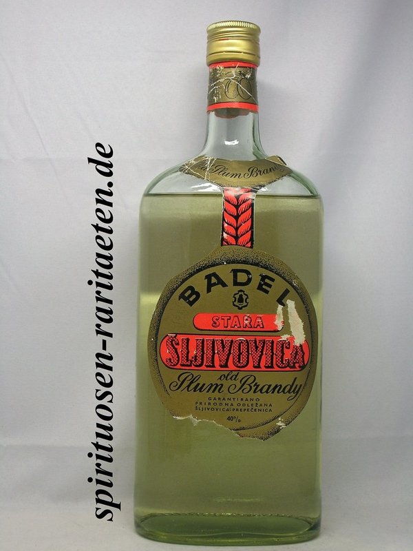 Badel Stara Sljivovica Old Plum Brandy 1980 Slivovitz 1,0 L. 40% Jugoslavija