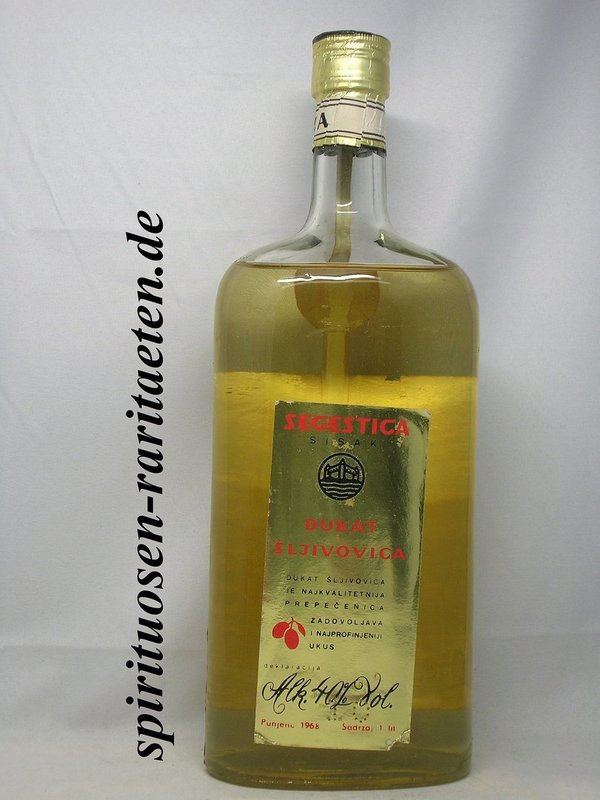 Dukat Stara Prirodna Sljivovica Segestica 1968 Slivovitz 1,0 L. 40%