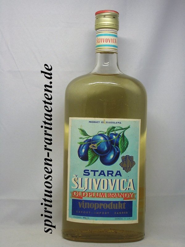 Vinoprodukt Stara Old Plum Brandy Sljivovica Slivovitz 1,0 L. 40% Zagreb
