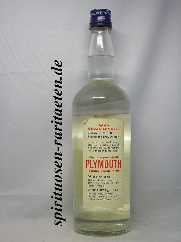 Plymouth Dry Gin Pure Grain Spirit 60er Jahre