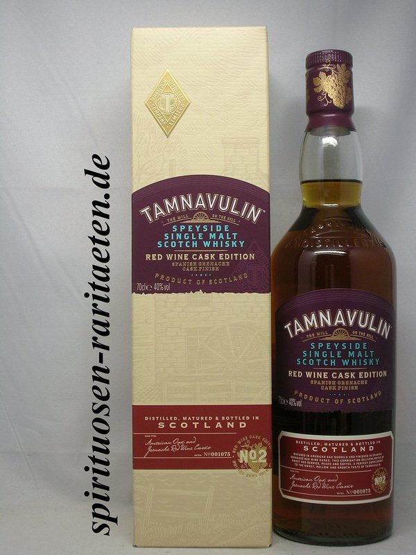 Tamnavulin Red Wine Cask Edition No. 2 Speyside Single Malt Whisky 0,7 L. 40% Spanish Grenache
