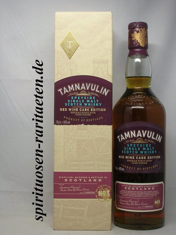 Tamnavulin Red Wine Cask Edition No. 3 Speyside Single Malt Whisky 0,7 L. 40% German Pinot Noir