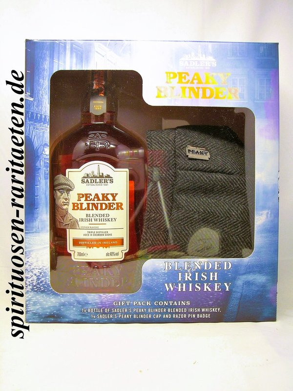 Peaky Blinder Blended Irish Whiskey Sadler`s 0,7 L. 40% Gift Pack with Cap