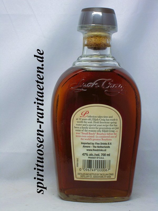 Elijah Craig 12 Years Small Batch 0,7 L. 47% Kentucky Straight Bourbon Whiskey 94 Proof