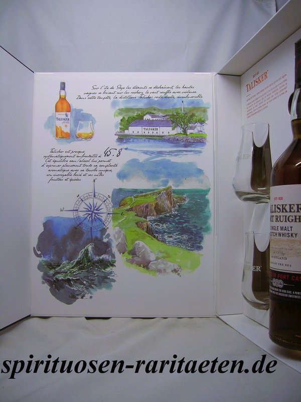 Talisker Port Ruighe 0,7 L. 45,8% Single Malt Scotch Whisky Skye GP Mit 2 Gläser