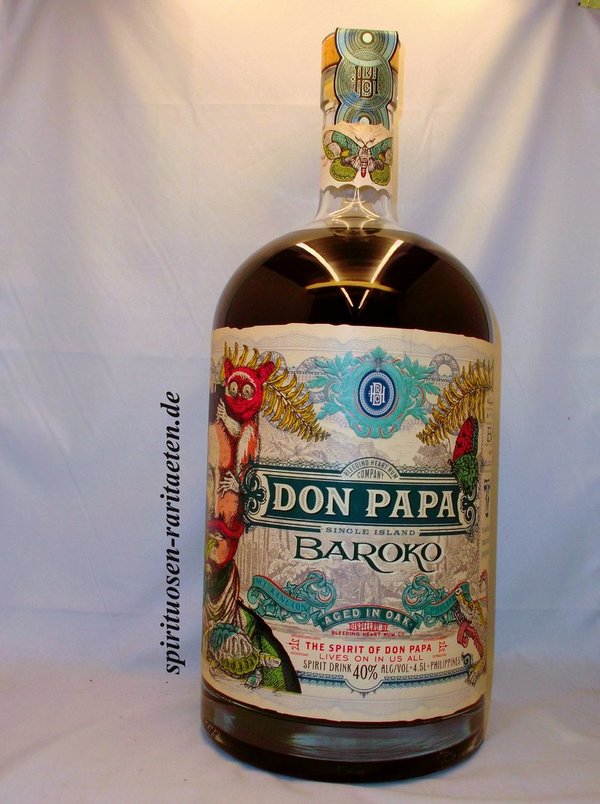 The Spirit of Don Papa Baroko Spirituose auf Rum Basis 4,5 L. 40% Rehoboam