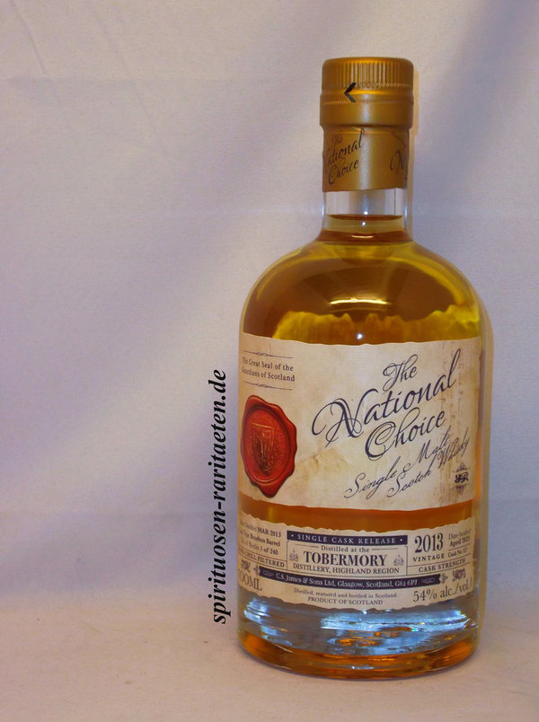 Tobermory 10 Y. 2013 Mull Single Cask Malt Scotch Whisky 54% The National Choise